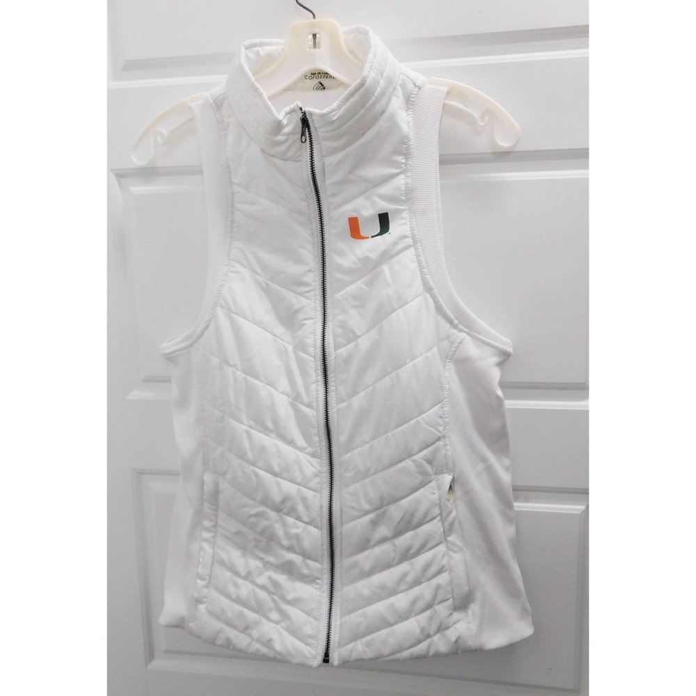 Miami Hurricanes White‎ Puffer Vest Colosseum Womens sz M